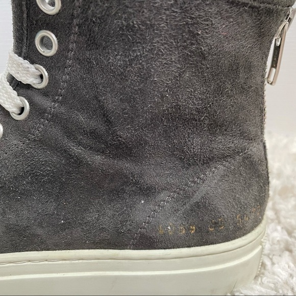 WOMAN by Common Projects Tournament High Top Charcoal Suede Sneakers 6.5 - Picture 6 of 9